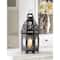 12&#x22; Black Lattice Moroccan Style Candle Lantern
